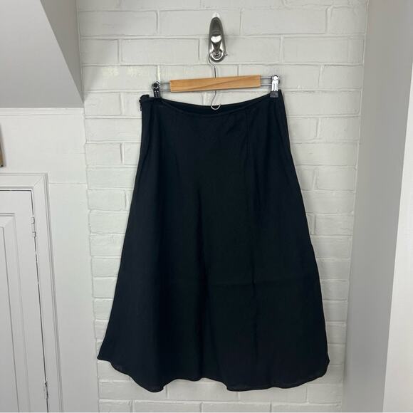 Vintage Talbots Black Irish Linen Skirt Size 10 - Picture 7 of 8